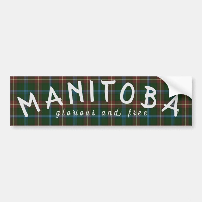 Manitoba Tartan Bumper Sticker (Front)