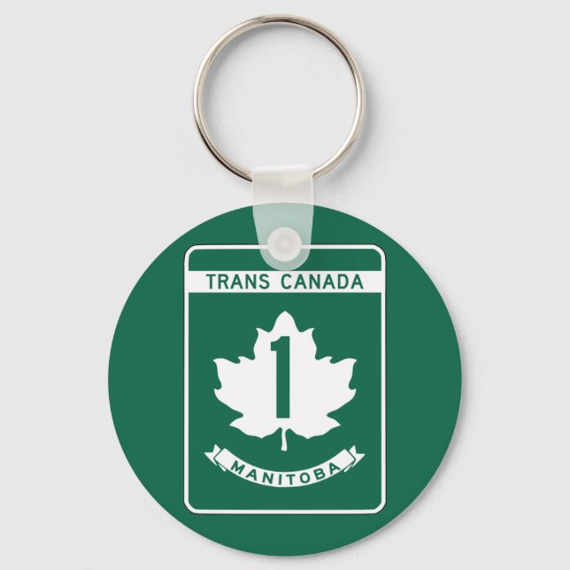 Manitoba, Trans-Canada Highway Sign Keychain (Front)