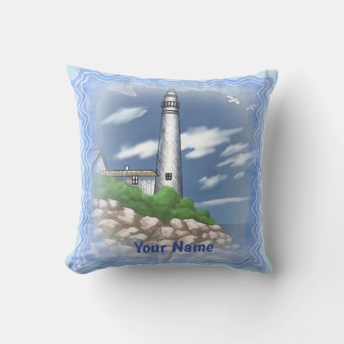 Manitou lighthouse custom name Pillow