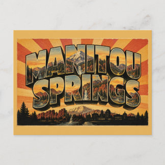Manitou Springs Colorado Box Canyon Waterfall Art Postcard