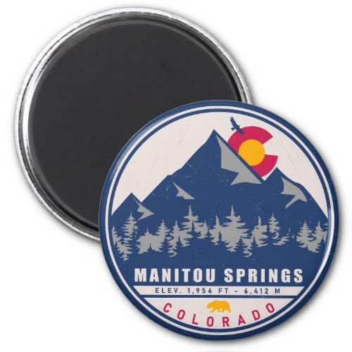 Manitou Springs Colorado Retro Sunset Souvenirs Magnet