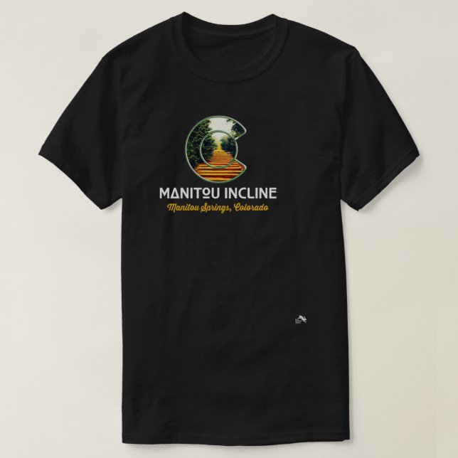 Manitou Springs Incline Colorado State Flag C Logo T-Shirt (Design Front)