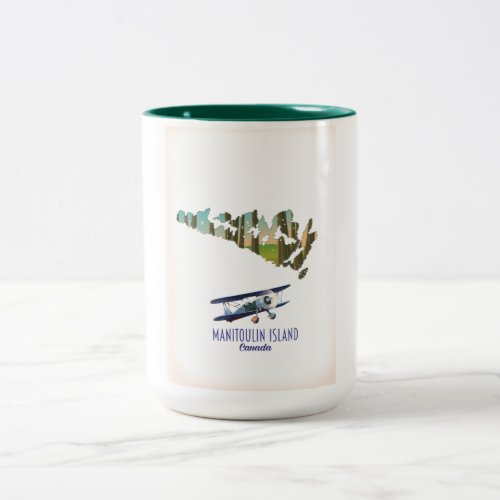 Manitoulin Island Canada map Two_Tone Coffee Mug