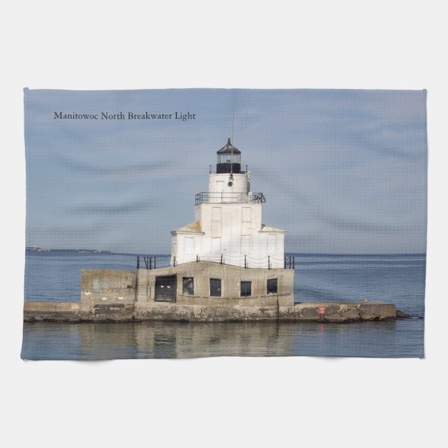 Manitowoc North Breakwater Light kitchen towel (Horizontal)