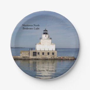 Manitowoc North Breakwater Light paper plate