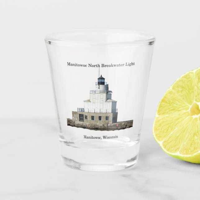 Manitowoc North Breakwater Light shot glass (Front)