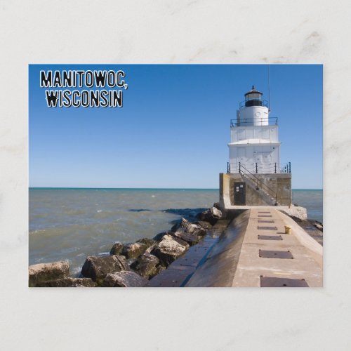 Manitowoc Wisconsin Postcard Lighthouse