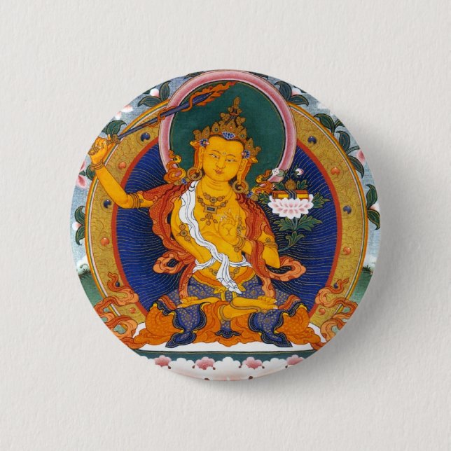 MANJUSHRI TIBET MYTHOLOGY BUTTON (Front)