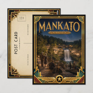 Mankato Minnesota Vintage Art Deco Golden Age Postcard