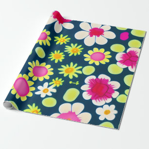 MankDhani Colorful Flowers Pattern Wrapping Paper