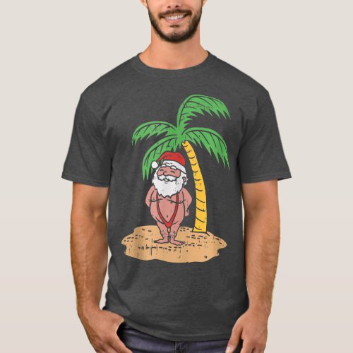 Mankini Santa Summer Swimsuit Funny Christmas In J T_Shirt