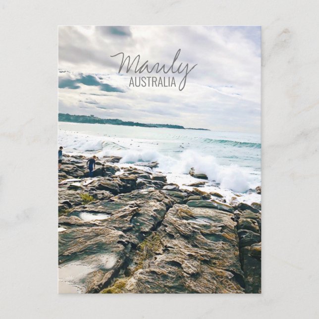 Manly Beach ocean surf Australia travel Postcard (Front)