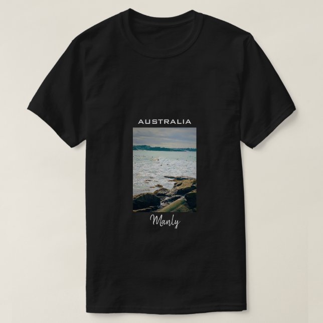 Manly Beach ocean surf Australia travel T-Shirt (Design Front)