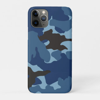 Manly Blue Camo Military Camouflage Pattern iPhone 11 Pro Case