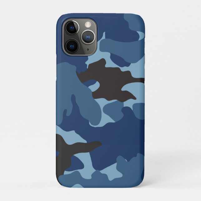 Manly Blue Camo Military Camouflage Pattern  Case-Mate iPhone Case (Back)