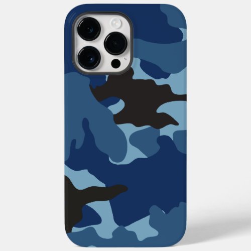 Manly Blue Camo Military Camouflage Pattern Tough Case_Mate iPhone 14 Pro Max Case