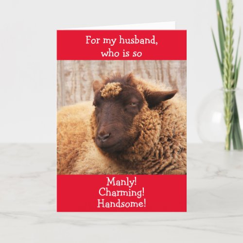 Manly Charming Husband Valentine Holiday Card