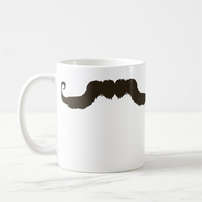 Manly curled mustache coffee mug (Left)