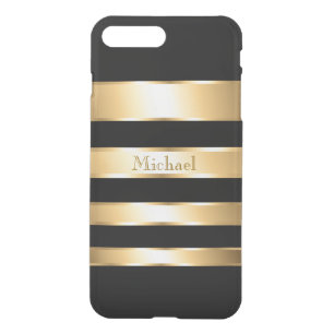 Manly Gold Black Stripes Monogram iPhone 8 Plus/7 Plus Case