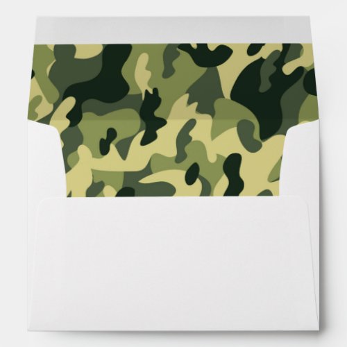 Manly Green Camouflage Camo Military Pattern Envelope