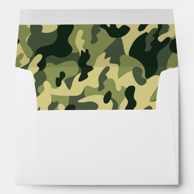 Manly Green Camouflage Camo Military Pattern Envelope (Back (Bottom))