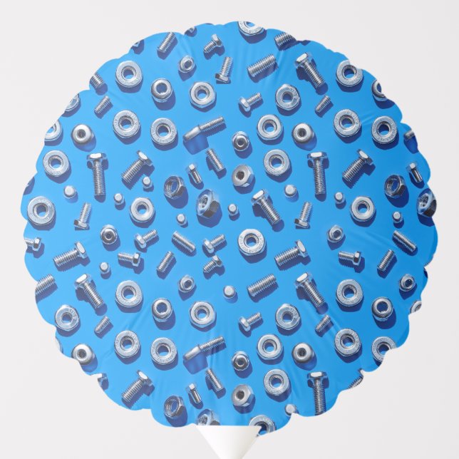 Manly Man Gear Head Nuts and Bolts Balloon (Front)