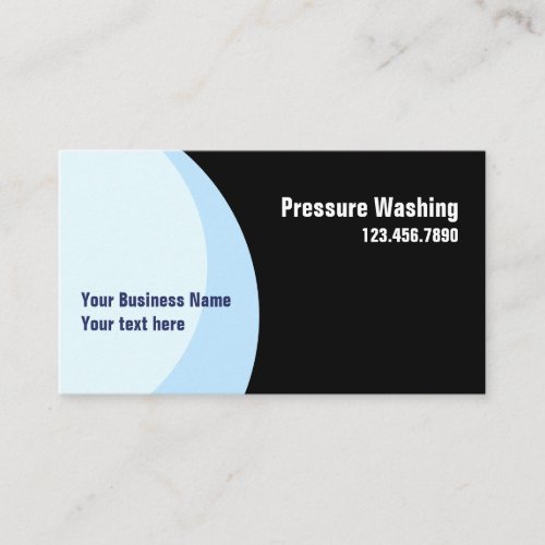 Manly Modern Blue Dark Black Pressure Washing Business Card