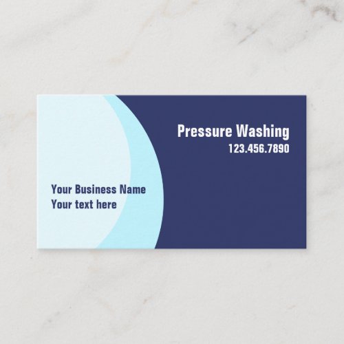 Manly Modern Blue Pressure Washing Business Card