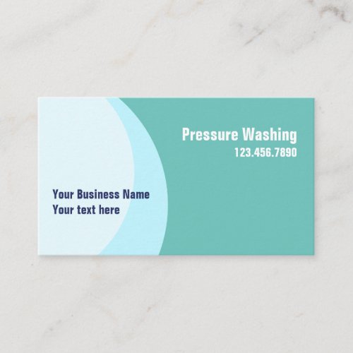Manly Modern Teal Light Blue Pressure Washing Business Card