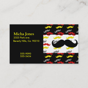 Manly Mustache Hair Colors Business Card