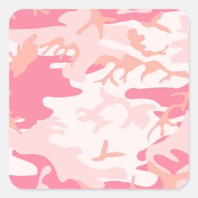 Manly Pink Camo Square Sticker (Front)