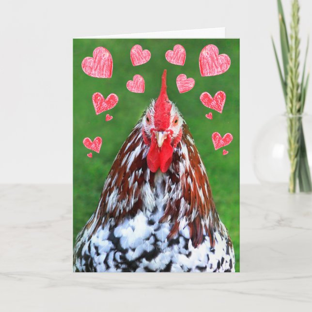 Manly Romantic Rooster Birthday Card (Front)
