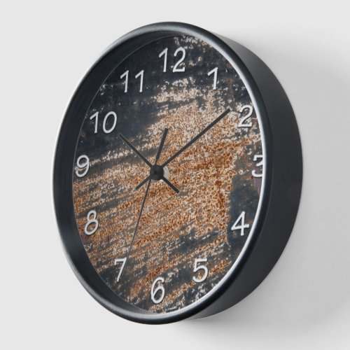 Manly Rustic Black Patina Texture Workshop Garage Wall Clock