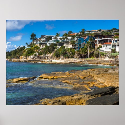 Manly seafront beach scenery Australia NSW photo Poster