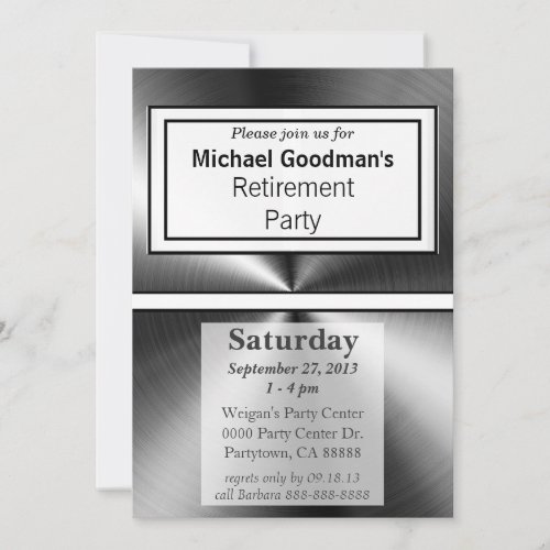 Manly Shiny Metallic Metal Custom Invitation