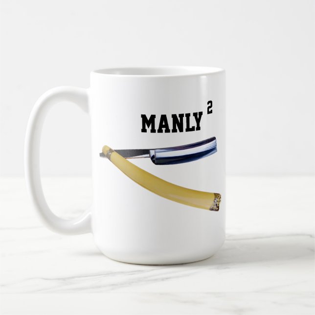 MANLY SQUARED MONOGRAMED SHAVING MUG (Left)