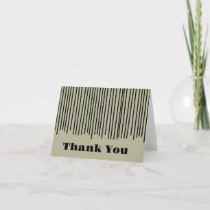 Manly Stripes  Letterpress Thank You Card