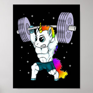 Manly Unicorn Bodybuilding Muscle Funny Workout Gy Poster