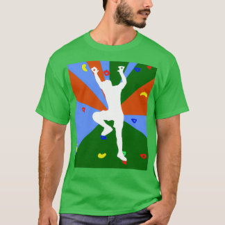 Mann climbing or bouldering on climbing wall T-Shirt