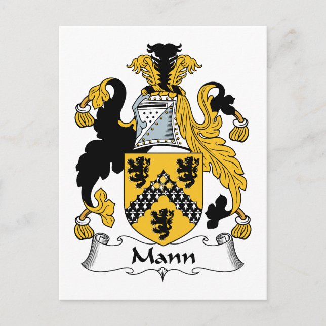 Mann Family Crest Postcard (Front)