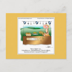 MANNA-PRENEUR Cartoon Postcard by April McCallum