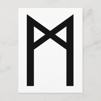 MANNAZ RUNE POSTCARD