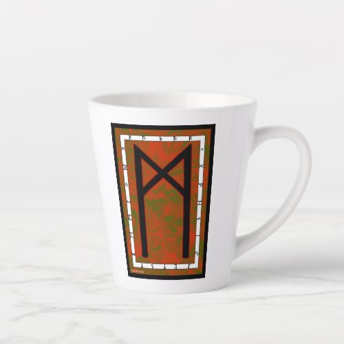 Mannaz Viking Rune Latte Mug _ Humanity