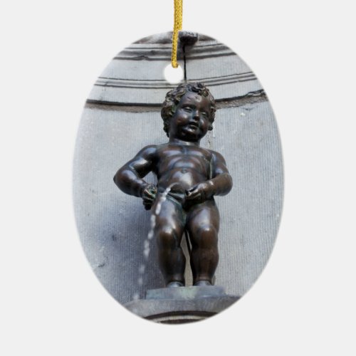 Mannekin Pis in Brussels Ceramic Ornament