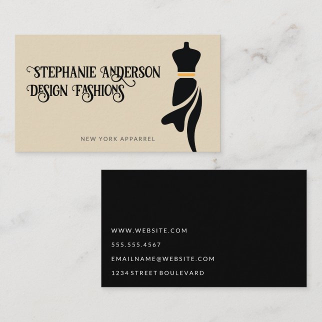 Mannequin Beauty Fashion Business Card (Front/Back)