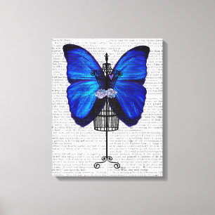 Mannequin Blue Butterfly Canvas Print