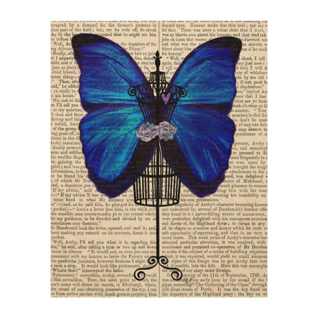Mannequin Blue Butterfly Wood Wall Art (Front)