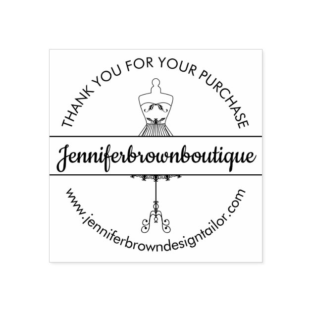 Mannequin Boutique Seamstress Tailor Thank You Rubber Stamp