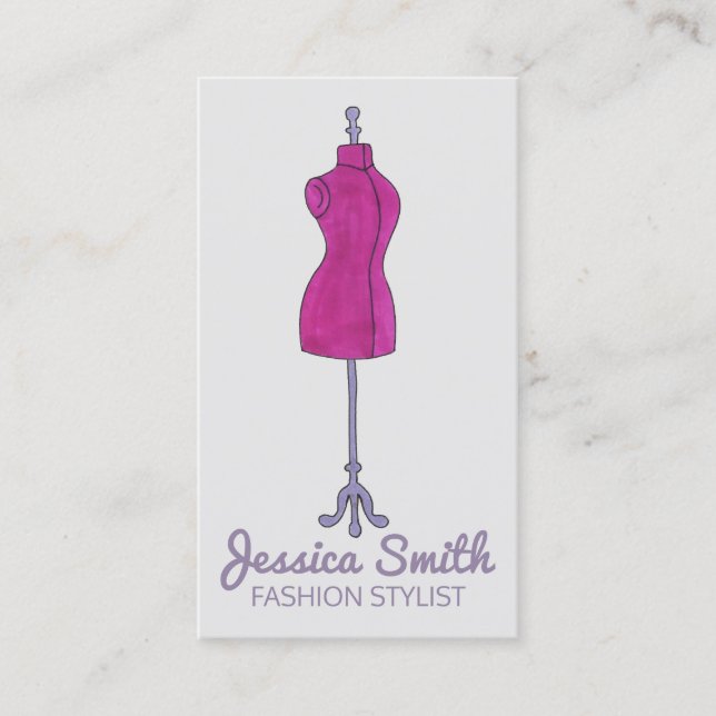 Mannequin Fashion Costume Design Dressform Stylist Business Card (Front)