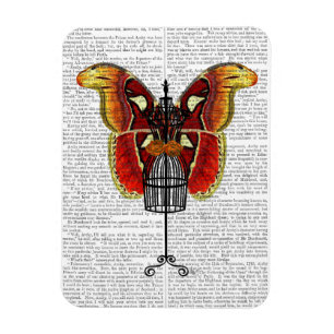 Mannequin Red And Yellow Butterfly Magnet